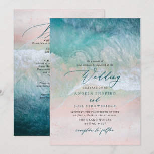 Invitation PixDezines Vagues Marines Rivage Mariage sur la Pl