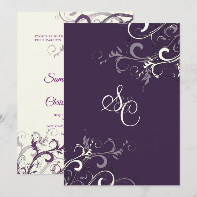 Invitation PixDezines VANILLA SWIRLS/DO-IT-YOURSELF COULEUR,  (Devant / Derrière)