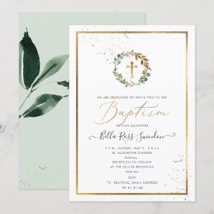 Invitation PixDezines Verdure Aquarelle hiver Wreath