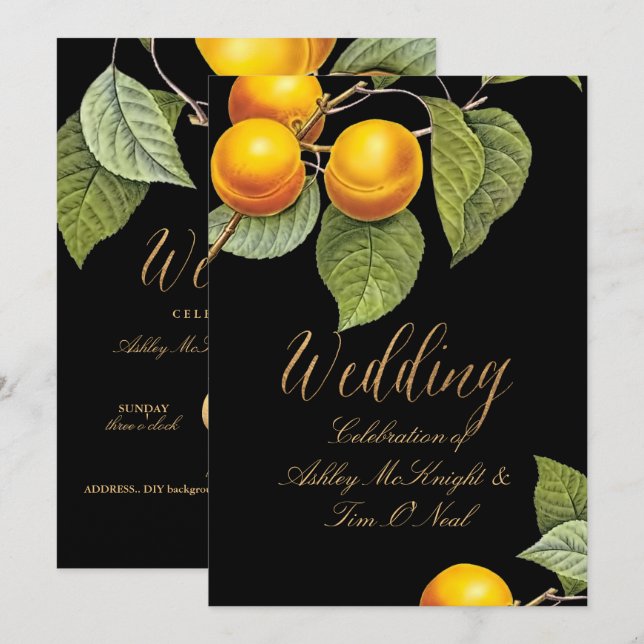 Invitation PixDezines Verger/Pêches/Redoute (Devant / Derrière)