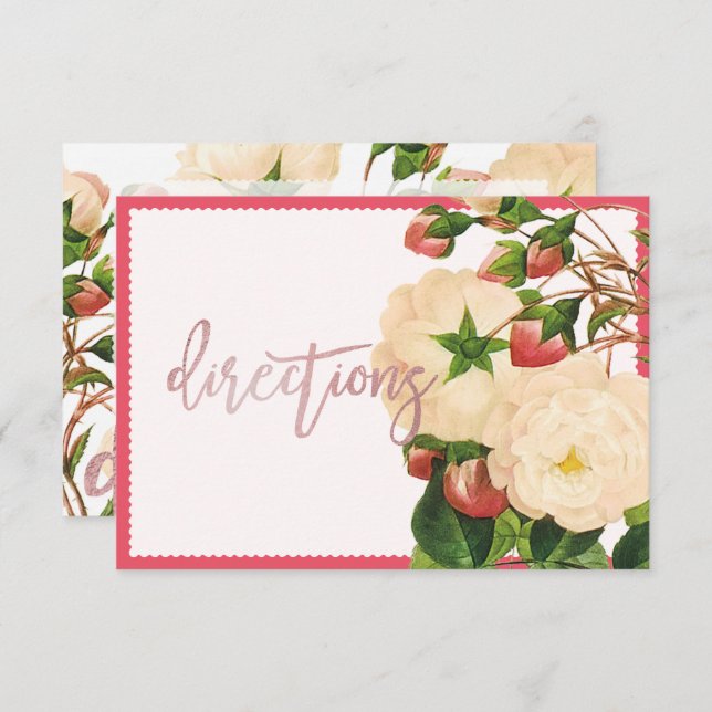 Invitation PixDezines Victorian Nivea Rose/Redoute (Devant / Derrière)