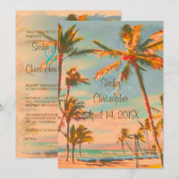 PixDezines VINTAGE BEACH SCÈNE/HAWAII/SLATE BLUE