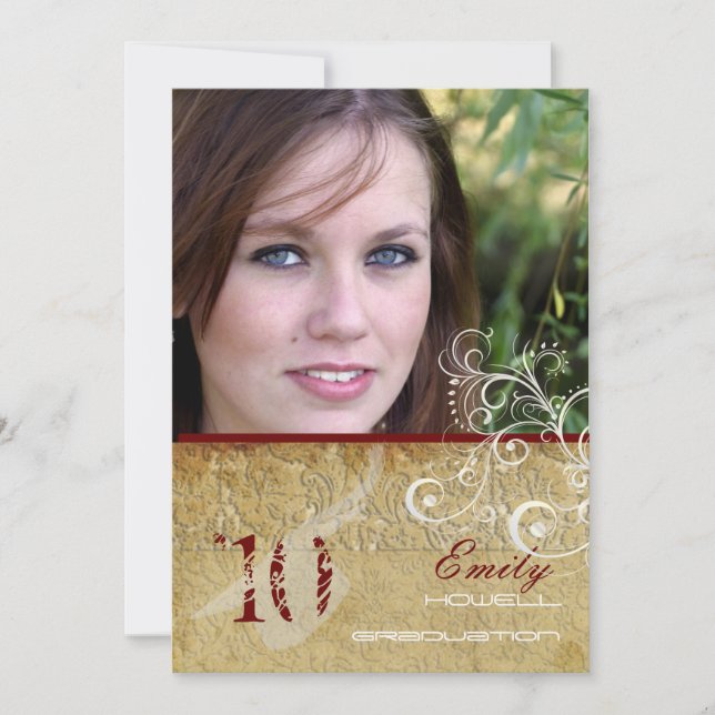 Invitation PixDezines Vintage/Grunge/Swirls/Damask (Devant)