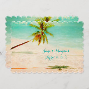 Invitation PixDezines Vintage Hawaiian Beach/Turquoise