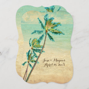 Invitation PixDezines Vintage Hawaiian Beach/turquoise