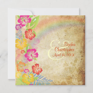 Invitation PixDezines vintage/Loisirs/Luau/hibiscus+arc-en-ci