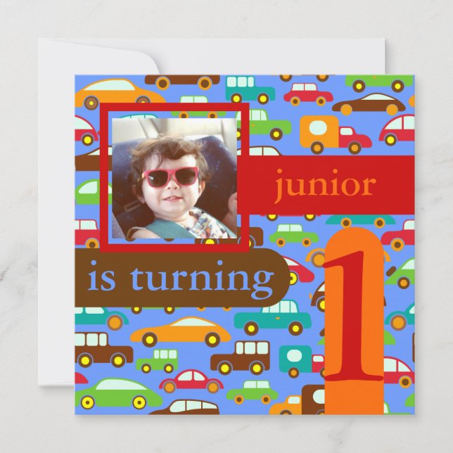 Invitation PixDezines voitures+camions/ anniversaire/DO-IT-YO (Devant)