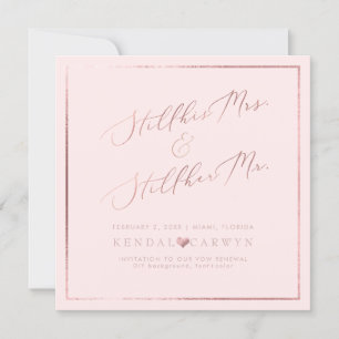 Invitation PixDezines Vow Renewal/Faux Rose Gold Calligraphy