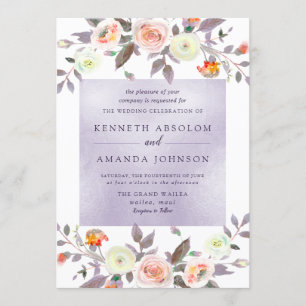 Invitation PixDezines Watercolor Roses Patel Peach Crème