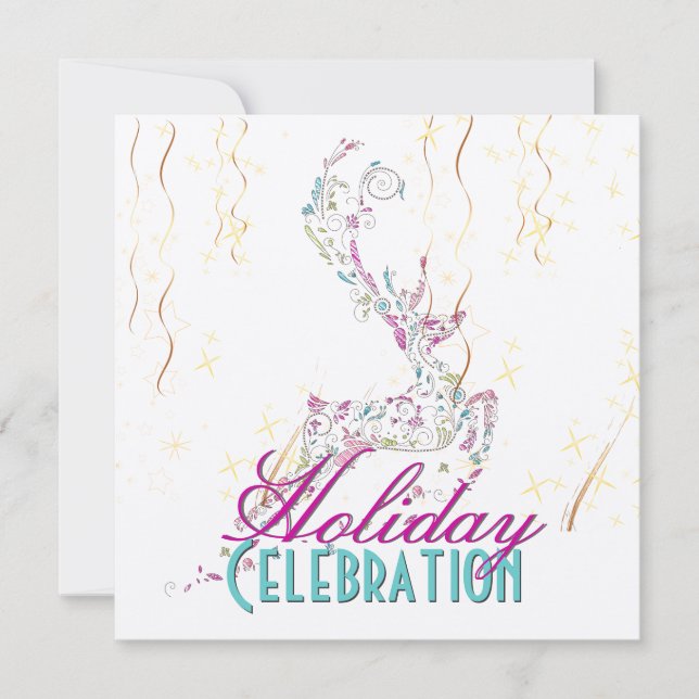 Invitation PixDezines Whimsy Reindeer+Holiday (Devant)