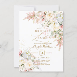 Invitation PixDezinesH2 Blush Alabaster Rose Bridal Luncheon
