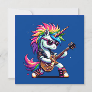 Invitation Pixel Punk Rock Unicorne