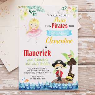 Invitation Pixies et Pirates Anniversaire de la fraternité mi