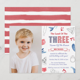 Invitation Pizza 3ème anniversaire fête Italie américaine pho