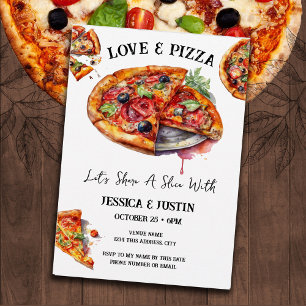 Invitation Pizza and Love Engagement Party