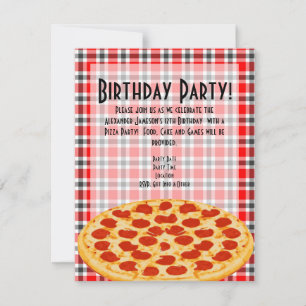 Invitation Pizza Anniversaire Fête Invitation, Conception de