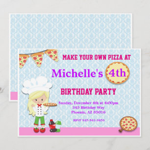 Invitation Pizza Anniversaire Fête Invitation, Pizza Invitati