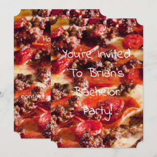 Invitation pizza au pepperoni saucisse enterrement de vie de 