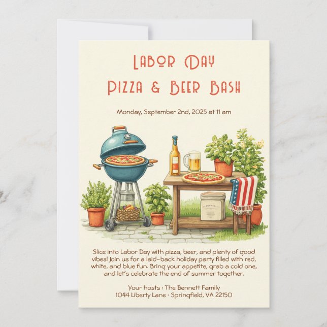 Invitation Pizza & Bière pour la fête du Travail – (Devant)