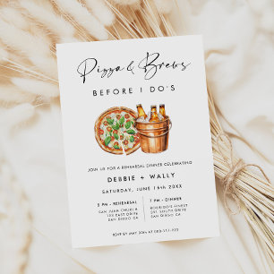 Invitation Pizza & Brews avant le dîner de répétition de I Do