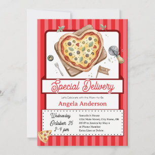 Invitation Pizza de livraison spéciale Baby Shower