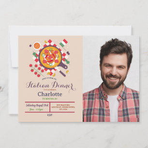 Invitation Pizza Dîner Italien Anniversaire Fête Déjeuner Pho