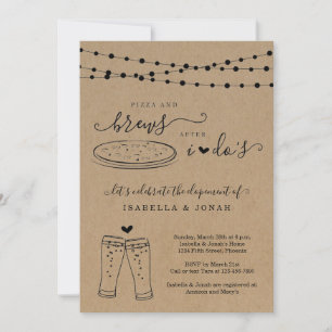 Invitation Pizza et bières après la réception de mariage seul