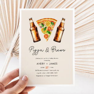 Invitation Pizza et Brews Co Ed Baby shower