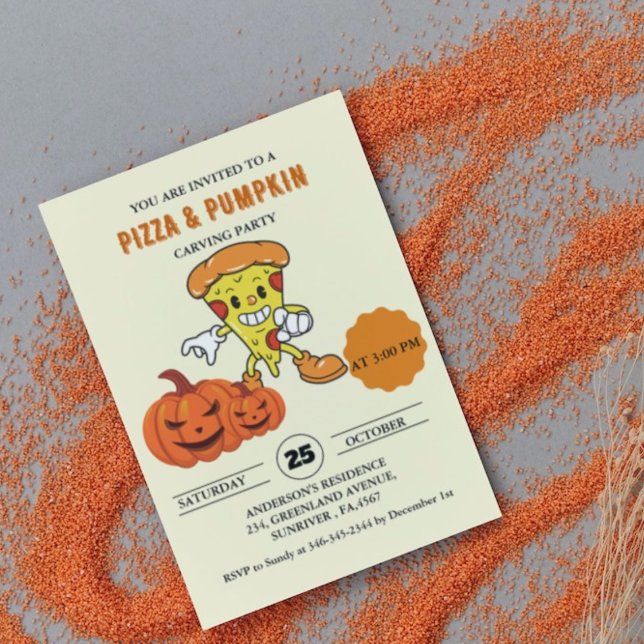 Invitation Pizza et fête de l'halloween de la sculpture Citro (Créateur téléchargé)