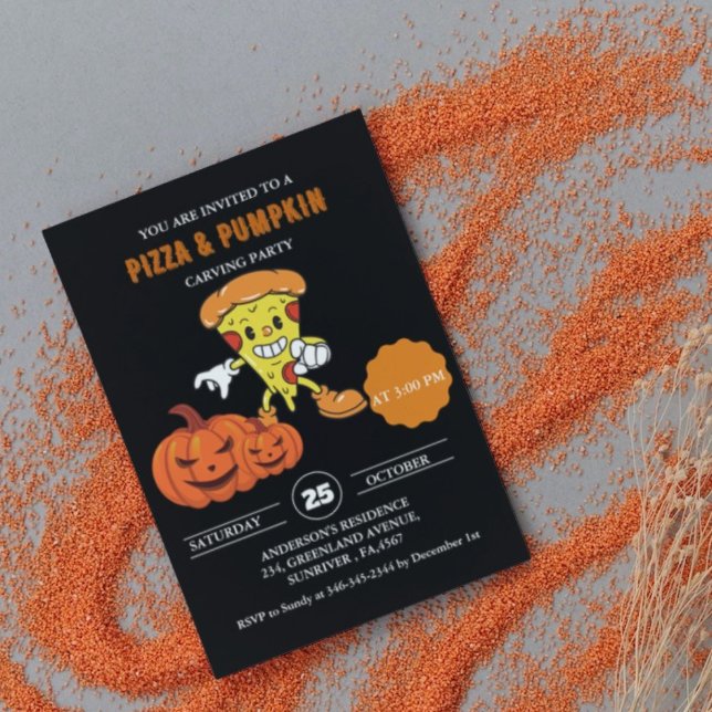 Invitation Pizza et fête de l'halloween de la sculpture Citro (Créateur téléchargé)