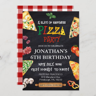Invitation Pizza fête d'anniversaire