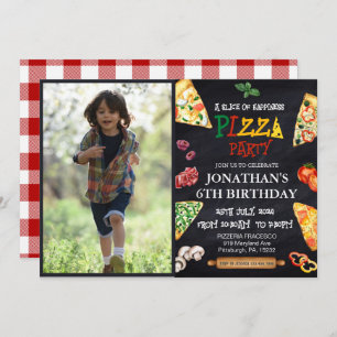 Invitation Pizza fête d'anniversaire