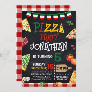 Invitation Pizza fête d'anniversaire