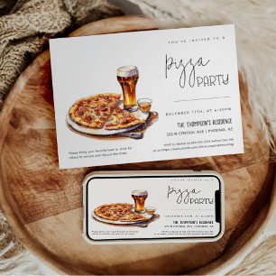 Invitation Pizza Fête Toute Occasion Soirée Pizza Fête