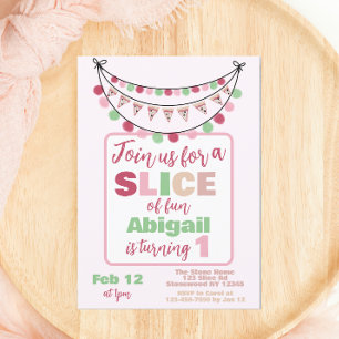 Invitation Pizza Filles Premier anniversaire