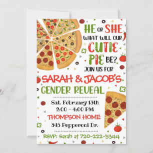Invitation Pizza Genre Reveal Invitation, Genre Reveal