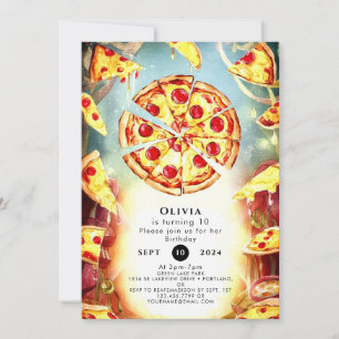 Invitation Pizza magique pour enfants Anniversaire