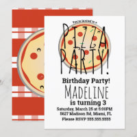 Pizza Mix Fête d'anniversaire Foodie Carreaux Roug