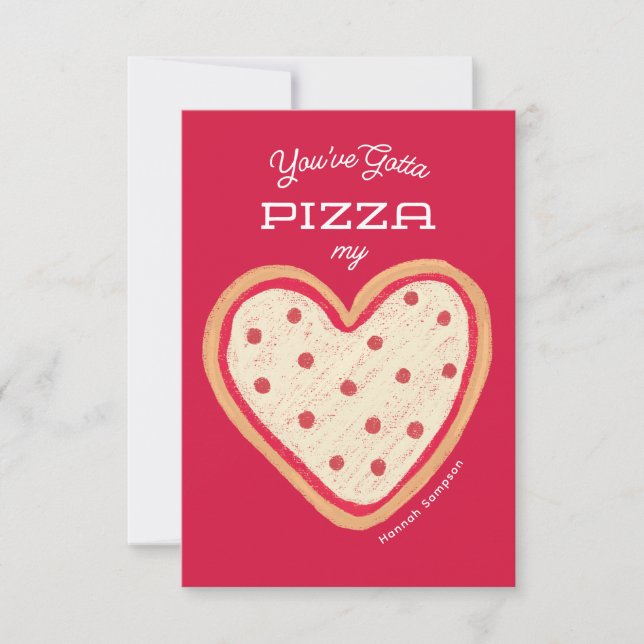 Invitation Pizza My Heart Pizza Classroom Valentine (Devant)
