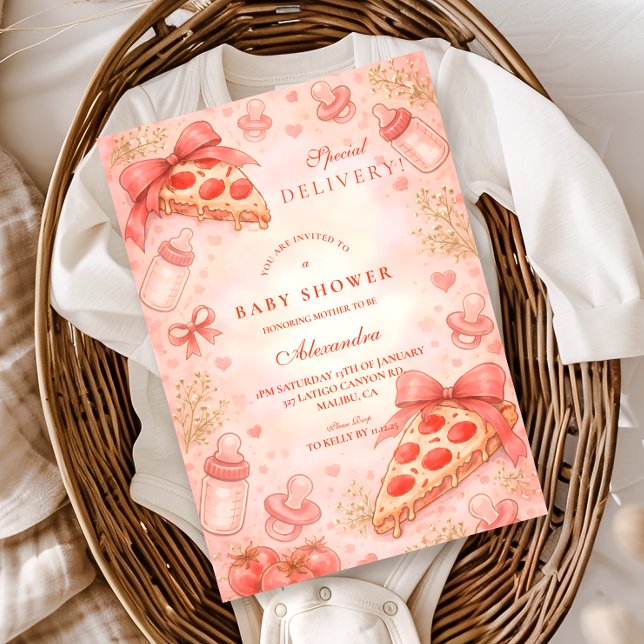 Invitation Pizza Night Baby Shower (Créateur téléchargé)