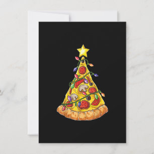 Invitation Pizza Noël Arbre Lumières Noël Garçons Hommes Crus