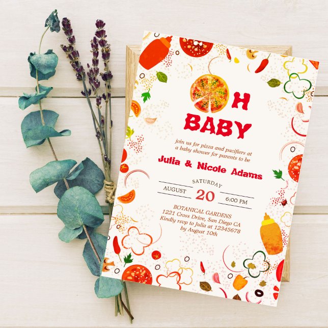 Invitation Pizza & Pacificateurs Baby shower barbecue (Créateur téléchargé)