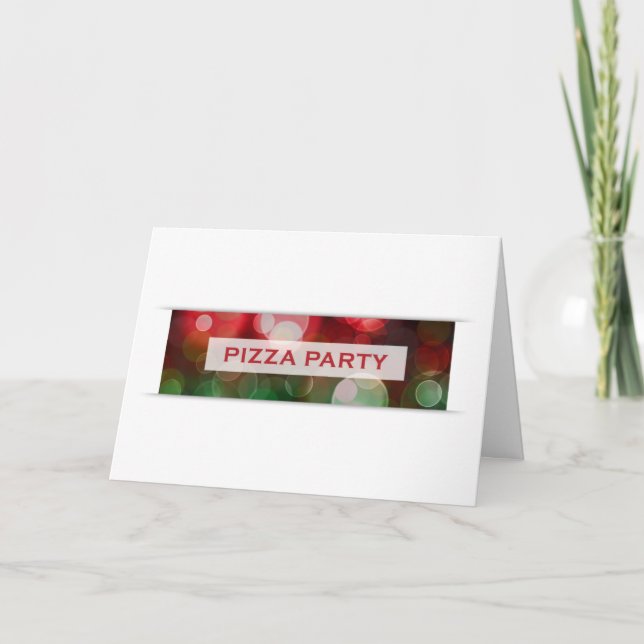 Invitation pizza party bokeh (Devant)