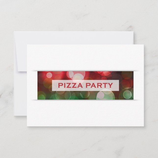 Invitation pizza party bokeh (Devant)