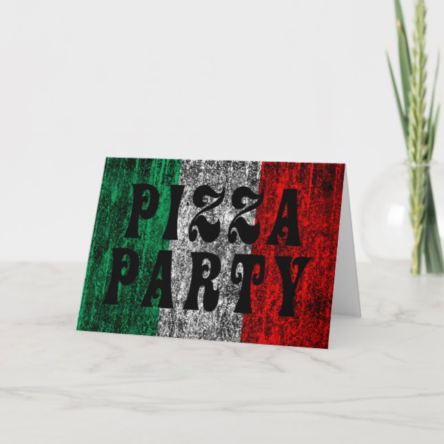Invitation pizza party (drapeau italien) (Devant)