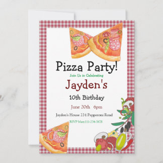 Invitation Pizza Party, Invitation Pizza modifiabl