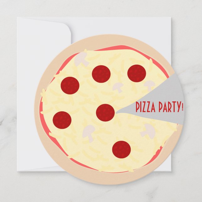 Invitation Pizza Pie Pizza Party (Devant)
