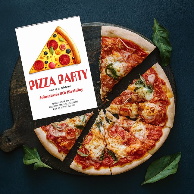 Invitation Pizza Pizza Slice Party Anniversaire (Créateur téléchargé)