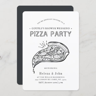 Invitation Pizza vintage   Couple's Shower Invita