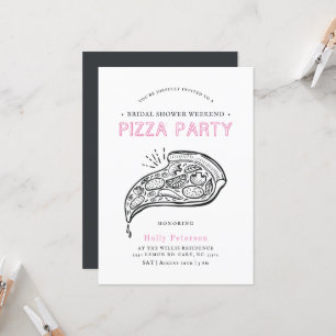 Invitation Pizza vintage   Fête des mariées Pink In